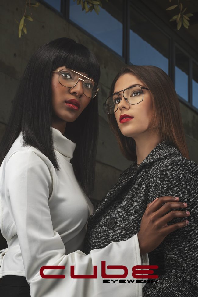 Eyewear glasses advertising campaign for Cube sophisticated brand shot as lifestyle by Johannesburg fashion photographer Natalie Field