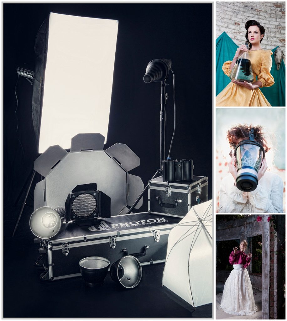 conceptual fashion photography with mad scientist theme with flasks, masks and vintage dresses by Johannesburg photographer Natalie Field